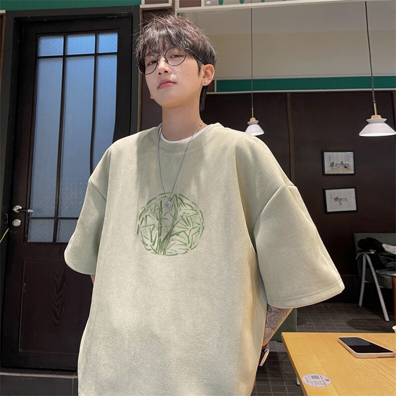 量大优供视频重磅麂皮绒短袖t恤男JT530-特p19,男装T恤,电商B371