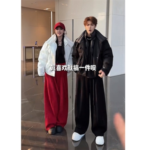 抖音冬季时尚美式假两件宽松棉服保暖棉衣男M221-P145 (网图图片