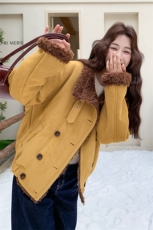 皮毛一体羊羔毛外套2C317A-8537-P205-K308，女装短外套，2C317A