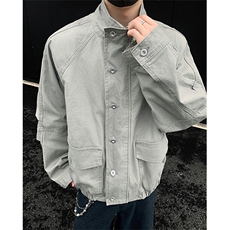 美式飞行员夹克cleanfit短宽复古工装立领外套3628-P88控138，男装夹克，电商B295