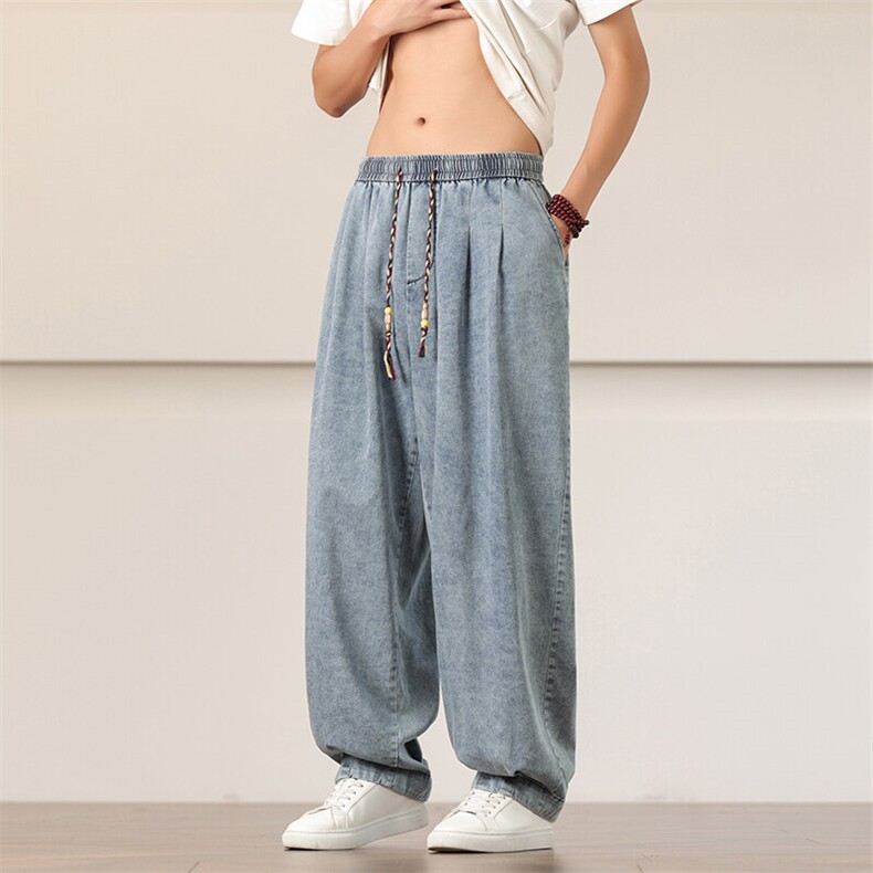 夏季风牛仔宽松大码长裤透气柔软休闲裤男士K2513-P7588,男装休闲裤,电商A008