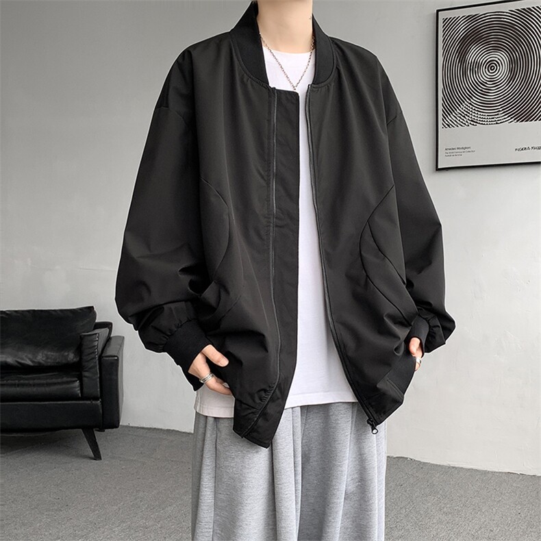 M-8XL棒球服男款春秋特大码加肥加大男装飞行员夹克外套JK001P65,男装夹克,电商B312