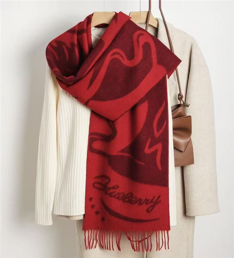 2025年秋季时尚百搭通勤简约休闲围巾，围巾，清联羊绒