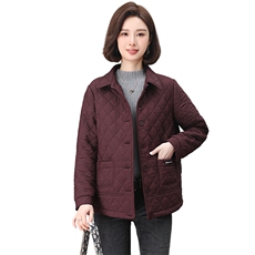 2024年秋冬季新款翻领加绒棉衣棉服女休闲百搭韩版保暖加绒外套，女装棉衣/棉服，鑫鑫格