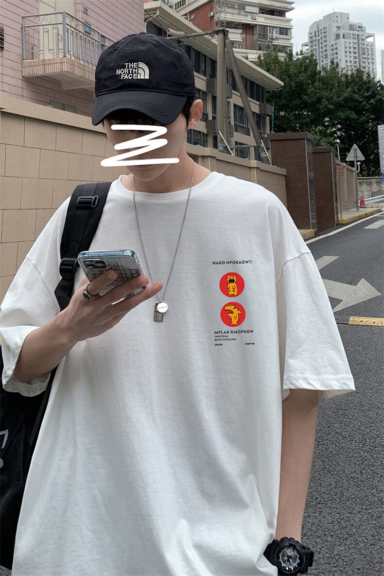 DX17093-P20纯棉短袖t恤男大码半袖打底衫宽松体恤衫港风,男装T恤,电商A040