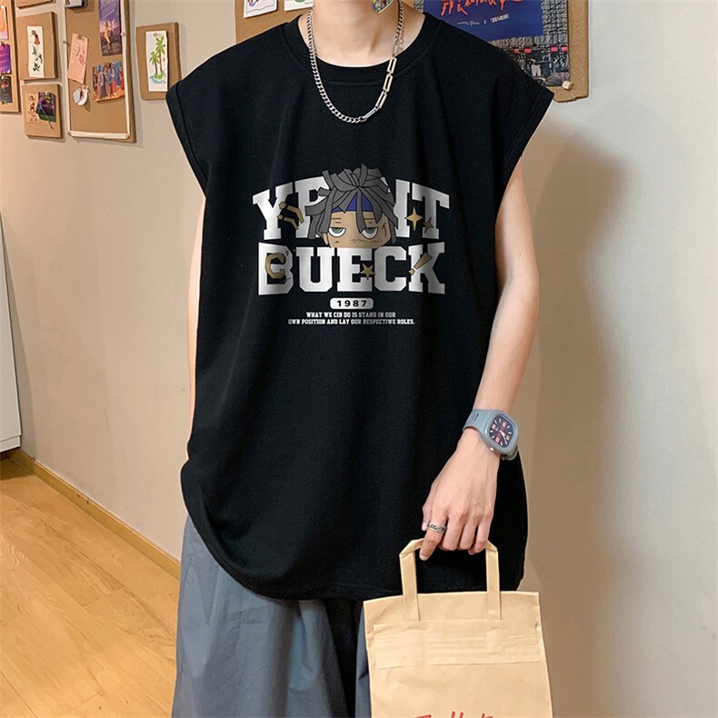 量大优供视频得物直播品质220克夏季纯棉背心无袖T恤WB90,男装T恤,电商A486