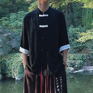 24夏季新款 男士汉服新中式盘扣立领撞色衬衫MT2310-P65-控78图片