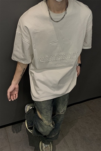 港风钢印多色大码短袖T恤男DT77781P28块特价控55：供抖音视频图片
