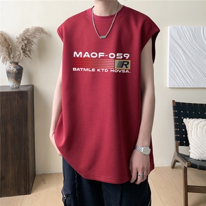 2025新款重磅高品质纯棉无袖坎肩背心 MAOF英文印花BX6144-特P18图片
