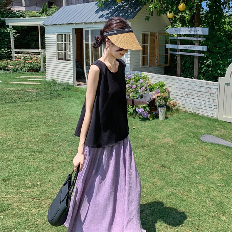 新款现货主推韩版棉麻套装9861-P125-K178找同款,女装套装/套裙,2C129