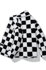 1白底冬季情侣羊羔毛棉衣男棉服棋盘格宽松棉衣外套男MY7535P135，男装棉衣，星座226-2