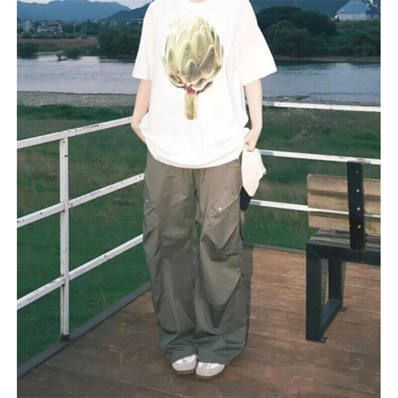 美拉德星空尼休闲裤男女秋冬季褶皱工装伞兵裤宽松垂感 KA401图片