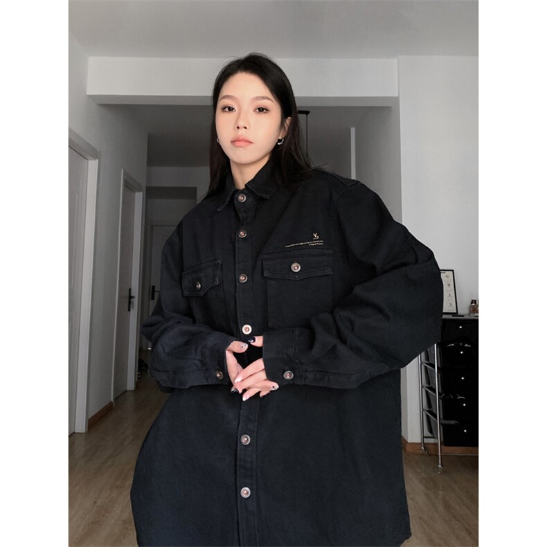 男女休闲时尚潮流牛仔衬衣情侣装衬衫衬衣228-1     1501-P50图片
