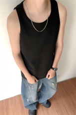 港风男装260克美式健身夏季背心坎肩纯色情侣无袖T恤汉衫S412特15，男装背心/马甲，电商A233-1