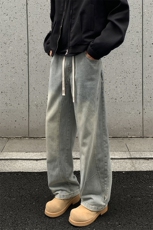 2025秋季新款外景美式松紧弯刀牛仔裤M-5XLGK251066-P50，男装牛仔裤，电商A022
