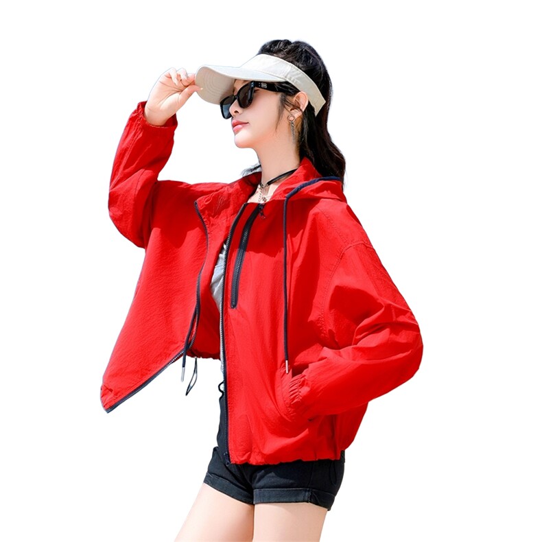 连帽防晒衣女夏2025新款时尚百搭宽松休闲轻薄透气防晒服开衫外套,女装防晒衣,可可小西