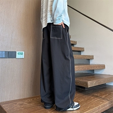 辑明线裤子男生春秋季户外运动oversize学生潮牌宽松直筒休闲长裤，男装休闲裤，电商A022