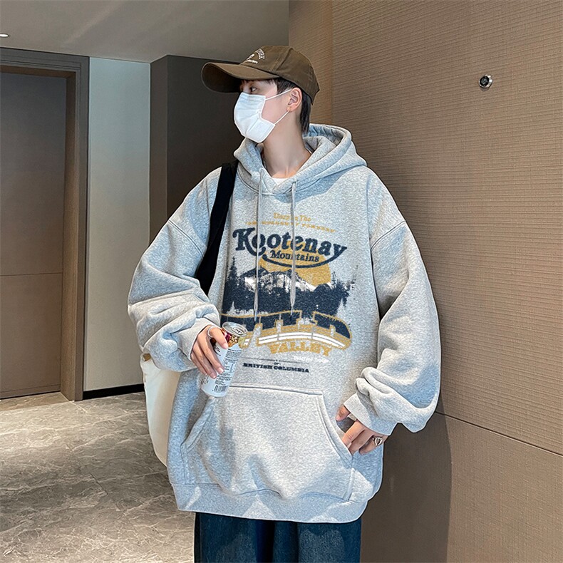 秋款美式重磅华棉男士宽松连帽卫衣XZ310B-W113-P50加绒P60,男装卫衣,星座310B