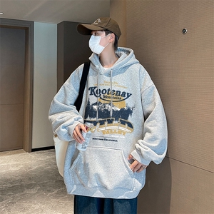 秋款美式重磅华棉男士宽松连帽卫衣XZ310B-W113-P50加绒P60图片