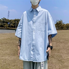 夏季新款衬衫潮流慵懒男方领衬衫P33，男装衬衫，星座1116-2