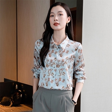 重磅高级感轻奢减龄洋气印花真丝衬衫女长袖2026春新款真丝上衣，女装衬衫，阿舍尔精品