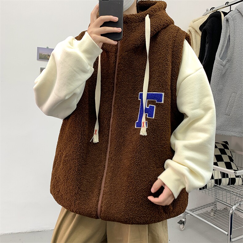 22冬款潮男羊羔毛棉马甲外套大码厚棉背心227-1*MJ200*,男装背心/马甲,星座227-1