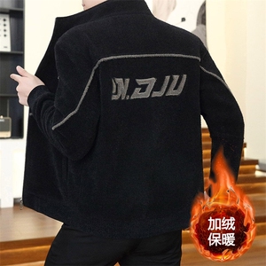 冬季新款金貂绒加绒加厚毛呢大衣夹克外套上衣男D31P31控238图片