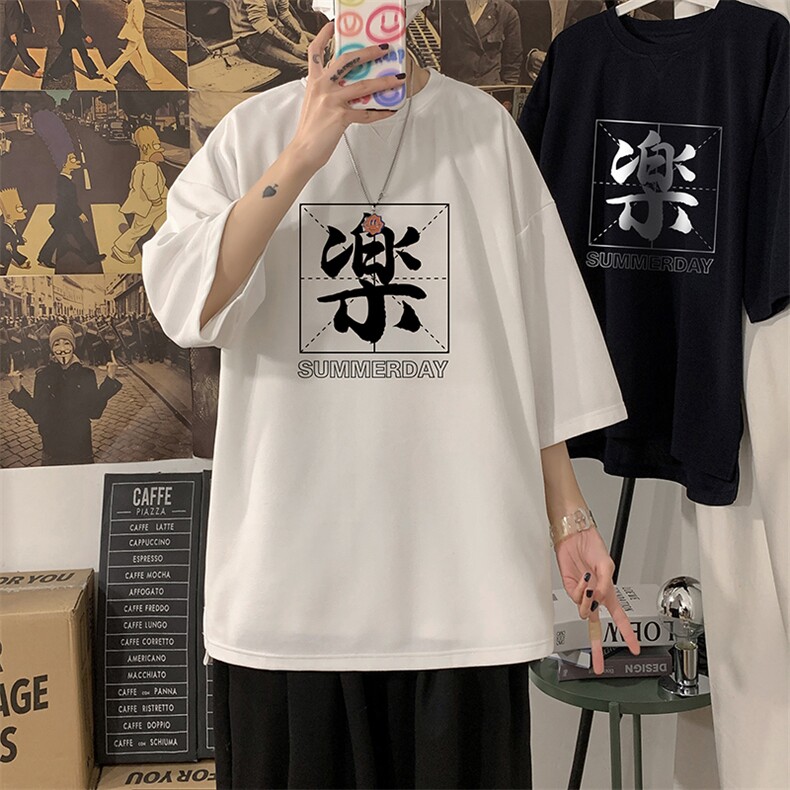 Q11197-P30 春夏季七分袖t恤男大码五分袖男短袖中袖图片