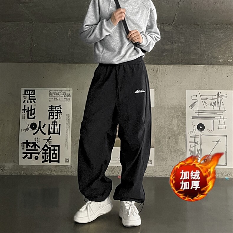 902-109-P48秋冬加绒加厚休闲裤男卫裤搭配卫衣夹克针织衫裤子,男装夹克,星座902A