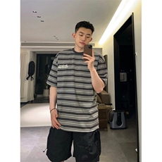 【有货】DA194-特P38新款夏季青少年原宿ins半袖日系青年条纹T恤，男装T恤，星座603-2