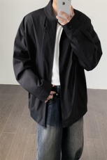 JK2608/P65春装新款现货立领夹克男多拉链宽松潮流大码外套上衣，男装夹克，电商A141