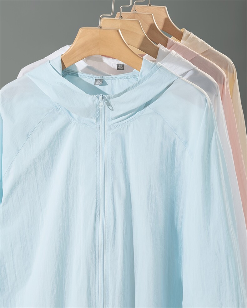 【夏】女款连帽纯色休闲百搭简约防晒服长袖,女装防晒衣,初己品牌服饰全品类供货