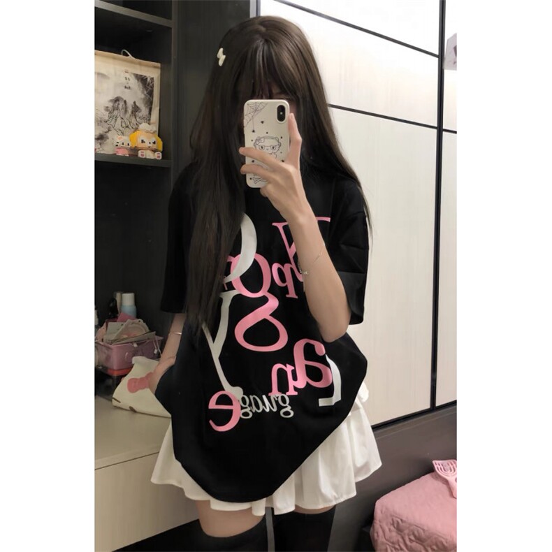 T0607-P25 个性小众印花纯棉T恤 情侣款男女百搭短袖图片