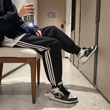 卫裤男士春款宽松潮流休闲运动裤中性潮牌港风束脚裤子K234-P35图片