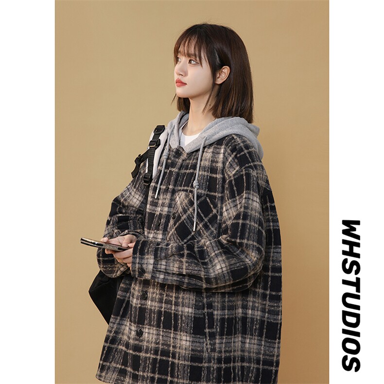 秋季数据款中性宽松休闲连帽呢料小香风外套潮XZ811A-JK3016-P75,女装短外套,星座811A