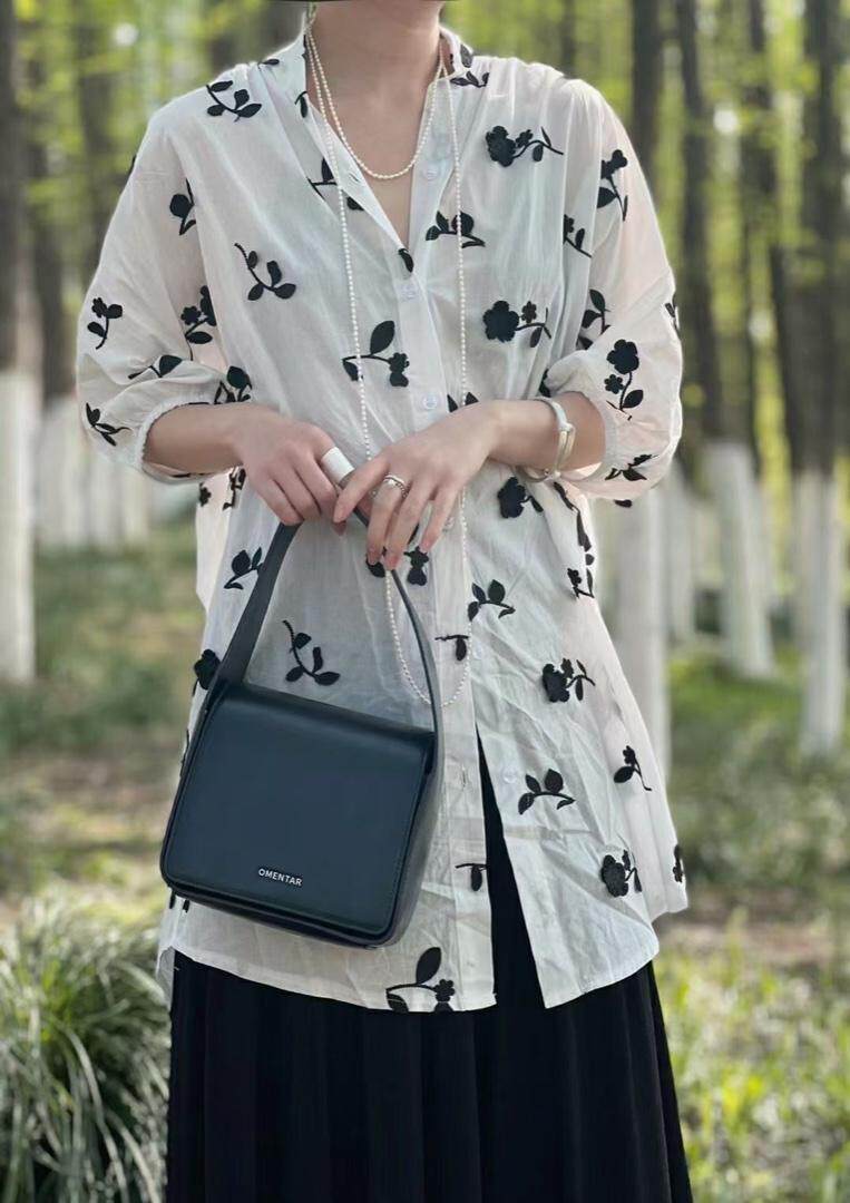 夏季新款填手工刺绣衬衫，女装衬衫，阅上