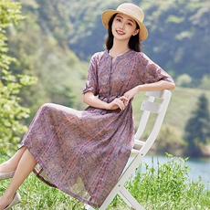 2026年春季大摆型优雅气质城市通勤旅游聚会职场约会逛街女士，女装连衣裙，江南依恋