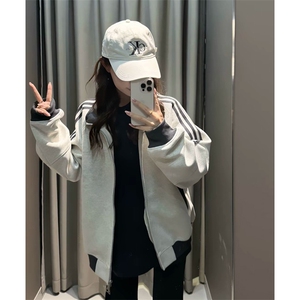 抖音得物高品质 美式高街重磅结构设计拼接织带立领卫衣外套 CM42图片