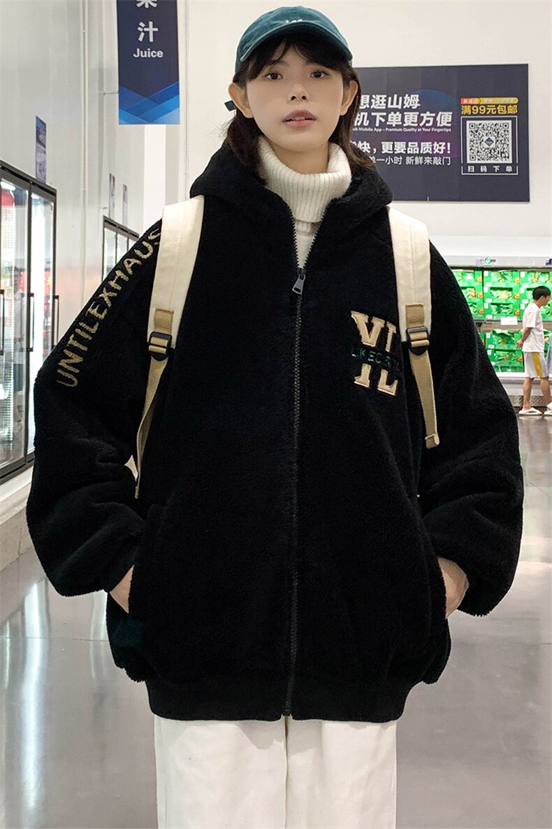 2024冬上新中性加绒时尚棉衣羊羔绒连帽外套男女990-P110控价158,男装棉衣,电商A441-1
