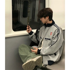抖音得物美式高街重磅结构设计拼接织带立领印花卫衣外套ACM4201，女装短外套，电商A443