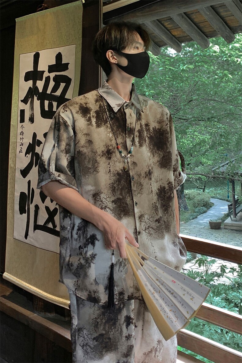 山水套装TZ77823特P50衬衫DCS77824特P30DK77825特P20套装控98,男装衬衫,星座226-1