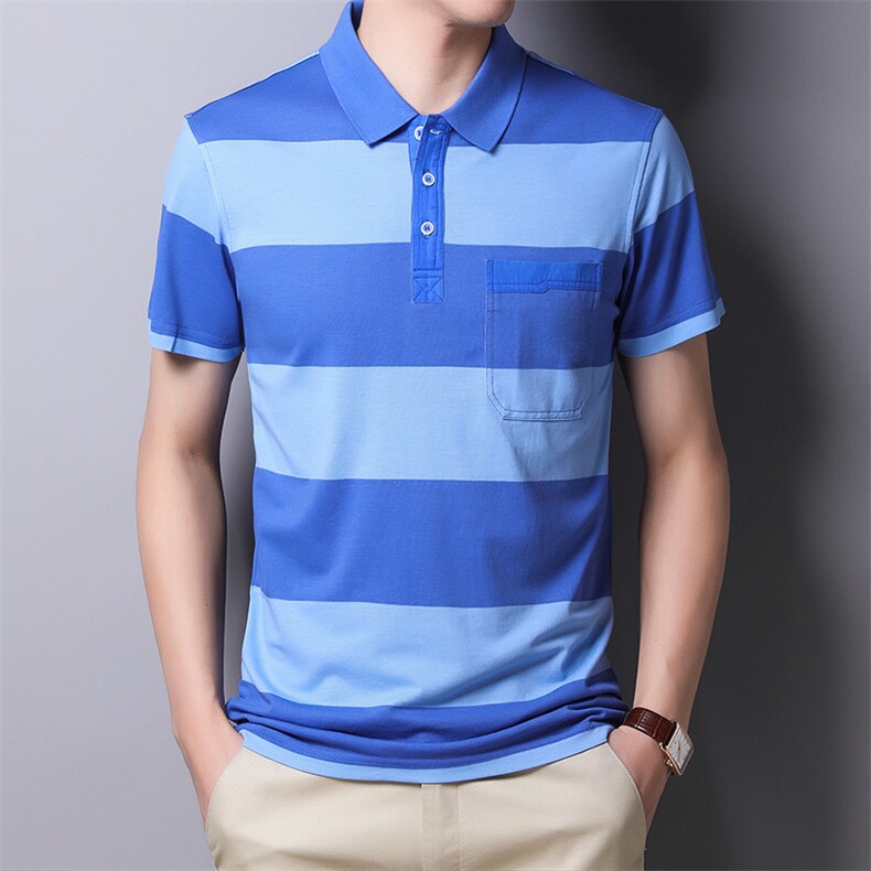 百搭时尚polo男士短袖上衣条纹夏季宽松中年潮流T恤HM1707-P55,男装Polo衫,星座1105-3