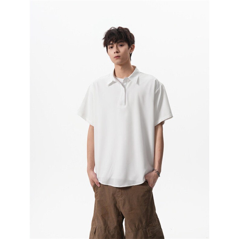 夏季新款港风日系polo领套头短袖衬衫男潮XZ608-CS2521-P30控48,男装T恤,星座608(原A046)