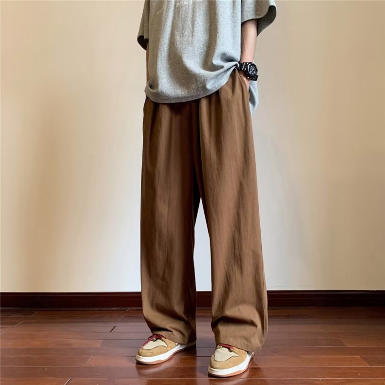 纯棉特厚潮牌休闲裤宽松型中低腰长裤绣标微弹纯色潮流运动裤K100,女装休闲裤,星座310B-1