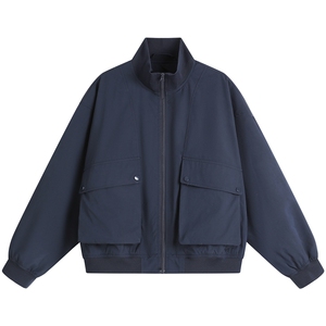 JK007平铺白底大口袋工装教练飞行夹克聚酯纤维(S-3XL)TP38