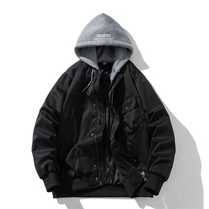 现货2色简约街头棒球服棉服外套秋冬