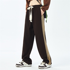 春秋季潮流运动宽松侧边条纹直筒长裤男女同款A305-DF034-P60，男装休闲裤，电商B306