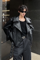 秋装皮衣男士大翻领机车男短款皮夹克外套A071-P03-P128，男装皮衣，电商A071