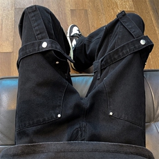 XZ221-5/K1503/P552025秋美式高街工装绑带微喇牛仔裤，男装牛仔裤，星座221-5