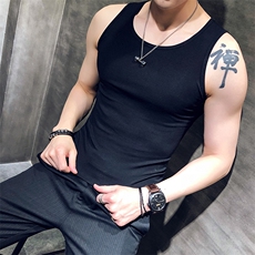 618-特p20夏季无袖坎肩背心男纯棉修身运动健身男士宽肩汗衫，男装背心/马甲，电商D303
